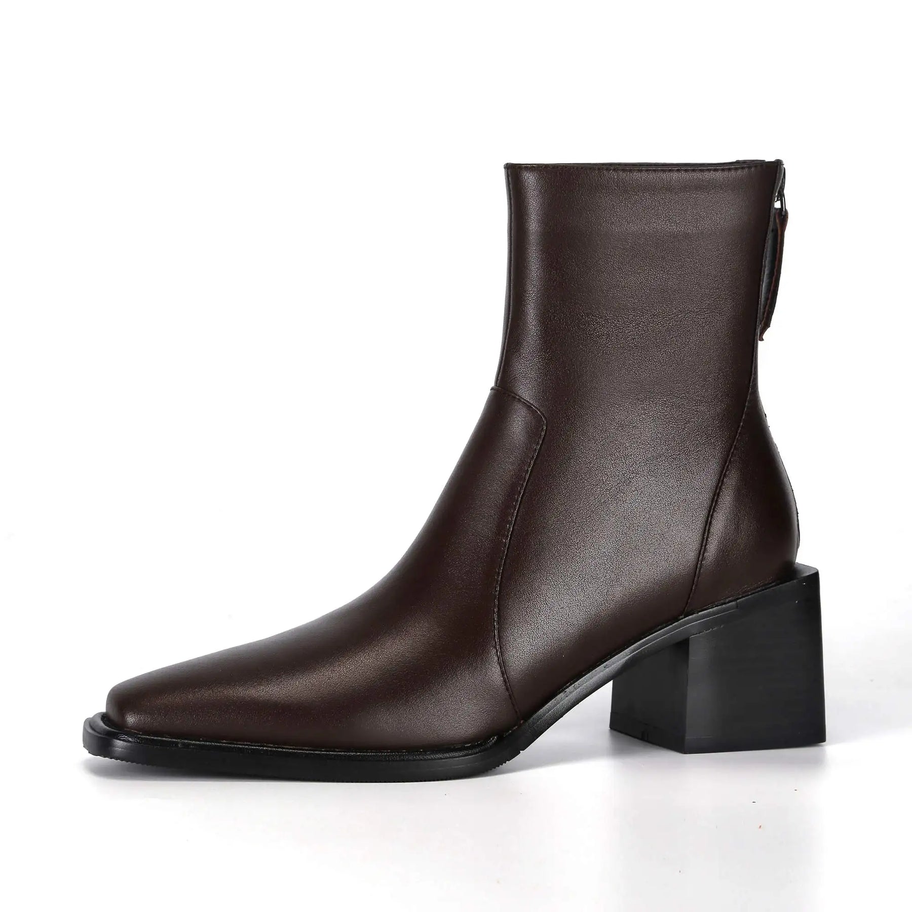 Bota Feminina De Cano Curto Design Quadrado Moda Inverno