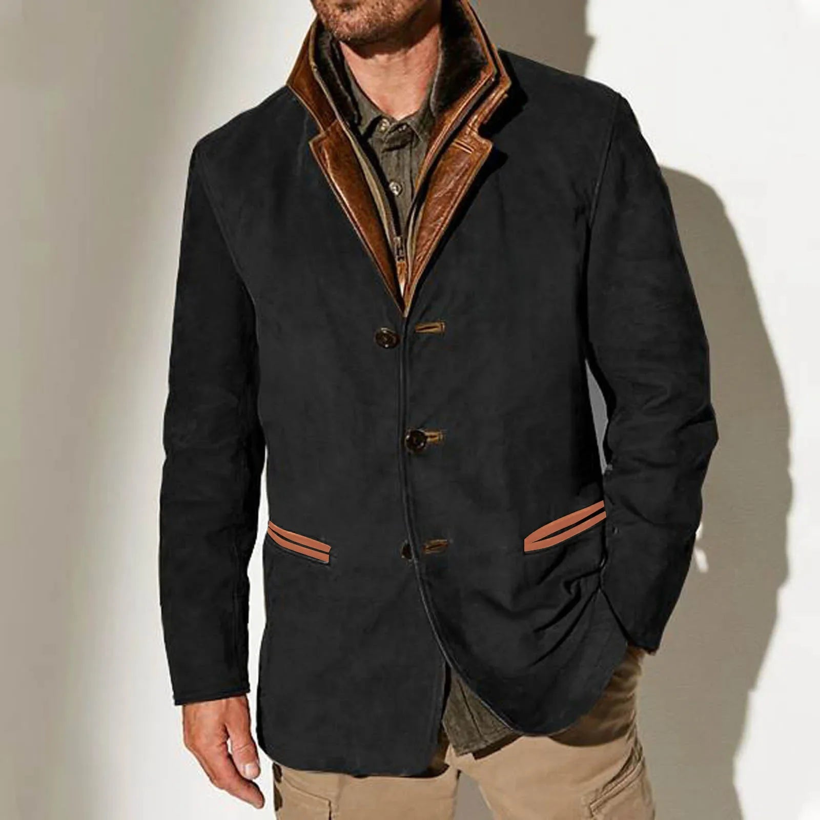 Jaqueta Masculina Casual De Luxo Moda Inverno De Qualidade