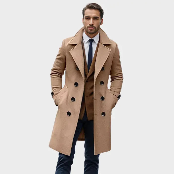 Sobretudo Masculino Longo em Lã - (Promoção de Inverno 2025)