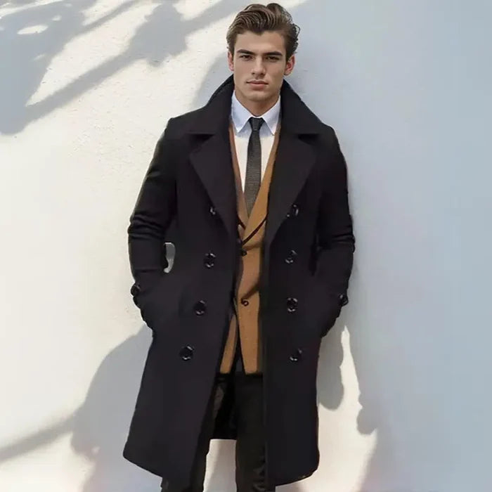 Sobretudo Masculino Longo em Lã - (Promoção de Inverno 2025)