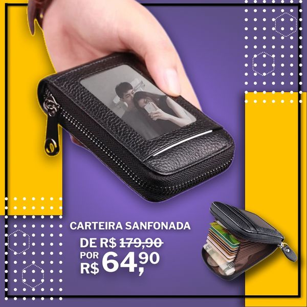 Carteira de Couro Premium com Função Anti-Furto ACCORD