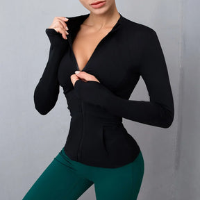Jaqueta Feminina Esportiva Fitness de Manga Longa