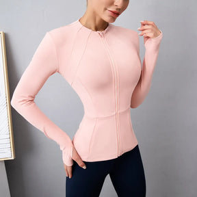 Jaqueta Feminina Esportiva Fitness de Manga Longa