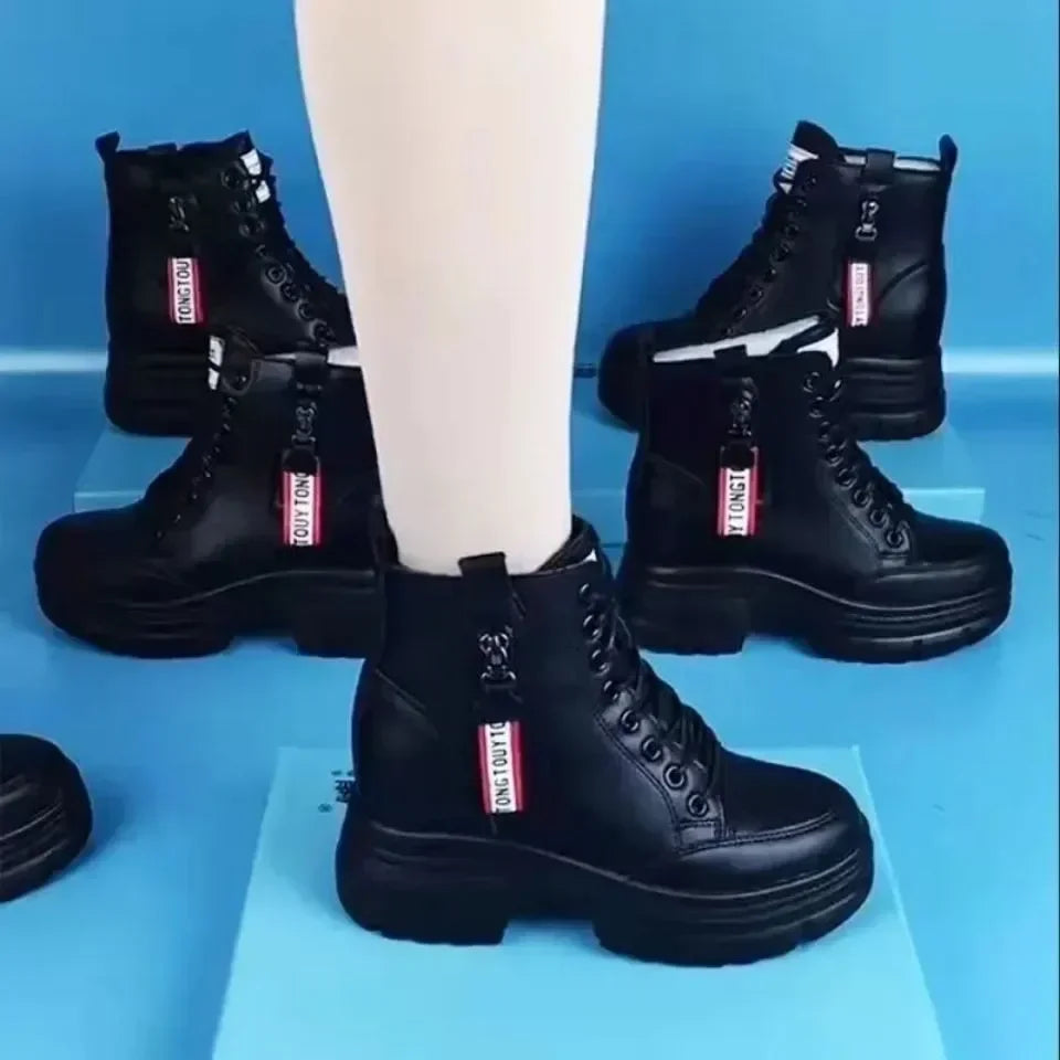 Bota Feminina Moda Inverno Com Forro De Pelúcia