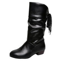 Bota Feminina Sem Salto De cano Médio Moda Casual