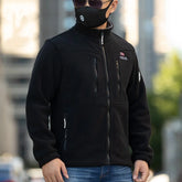 Jaqueta Masculina De Lã Com Zíper E Bolsos Moda Inverno