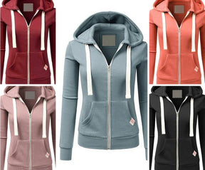 Casaco Feminino Com Capuz Ajustável Moda Versátil
