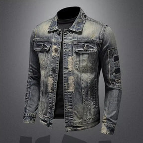 Jaqueta Jeans Masculina Lavagem Vintage Moda Casual