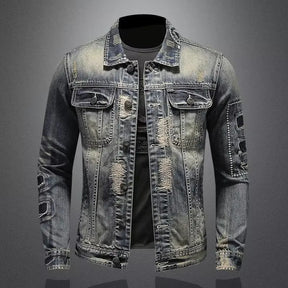 Jaqueta Jeans Masculina Lavagem Vintage Moda Casual