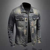 Jaqueta Jeans Masculina Lavagem Vintage Moda Casual