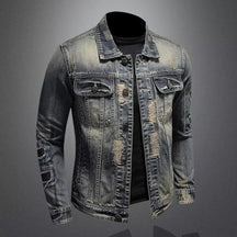 Jaqueta Jeans Masculina Lavagem Vintage Moda Casual