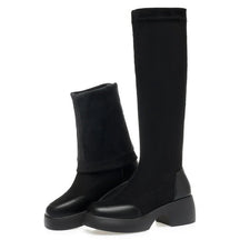 Bota Feminina Versátil De Cano Médio Moda Inverno