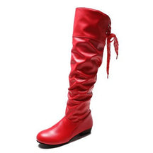 Bota Feminina Confortável Sem Salto Cano Longo Moda Inverno
