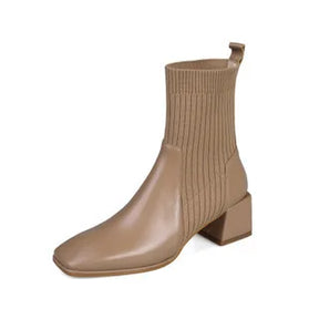 Bota feminina Para Inverno Design Meias Canelada Tendência