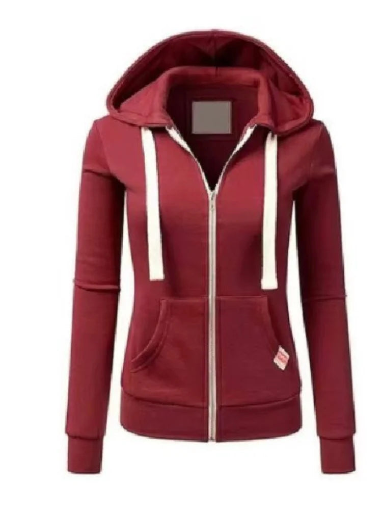 Casaco Feminino Com Capuz Ajustável Moda Versátil