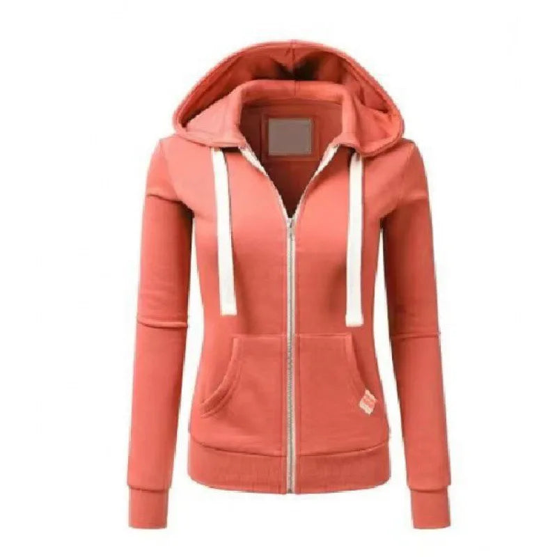 Casaco Feminino Com Capuz Ajustável Moda Versátil