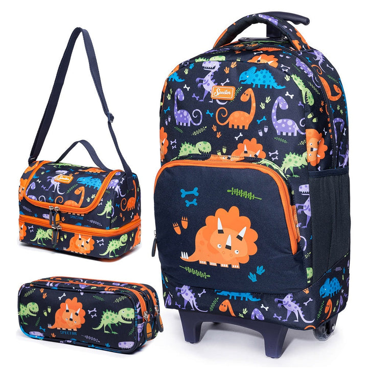 Mochila de Rodinhas Spector Dinossauro Autêntica Resistente