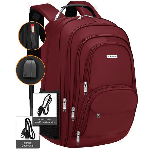 Mochila Feminina Alto Padrão Resistente Acompanha Cabos