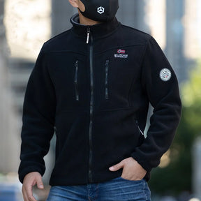 Jaqueta Masculina De Lã Com Zíper E Bolsos Moda Inverno