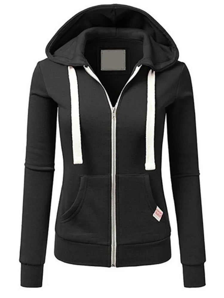 Casaco Feminino Com Capuz Ajustável Moda Versátil