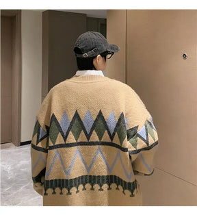 Casaco Masculino Estampado Gola V Material Confortável