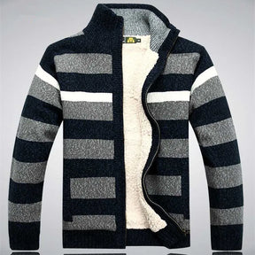 Casaco Masculino Estilo Moletom Listrado Moda Inverno