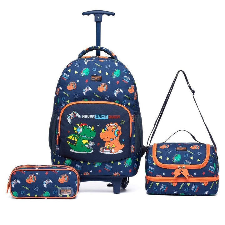 Mochila de Rodinhas Spector Dinossauro Autêntica Resistente