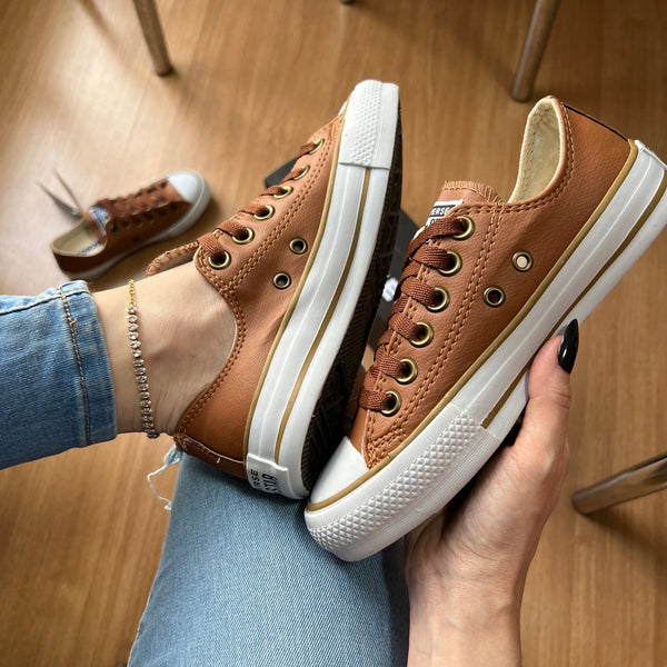 Tênis All Star em Couro Premium Caramelo