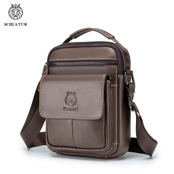 Bolsa de Ombro em Couro Genuíno para Homens SCHLATUM