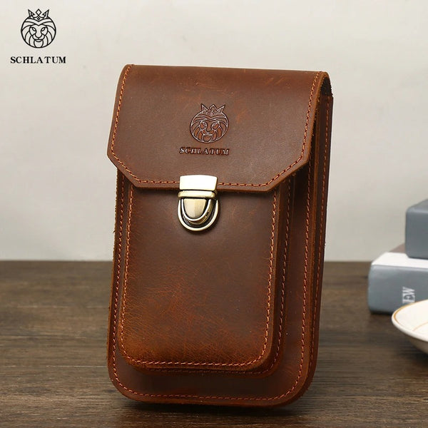 Pochete em Couro Genuíno Vintage SCHLATUM