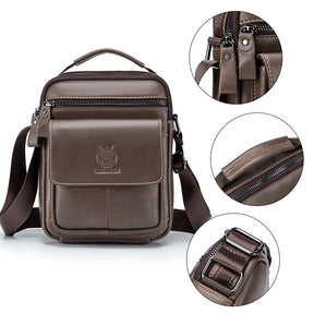 Bolsa de Ombro em Couro Genuíno para Homens SCHLATUM