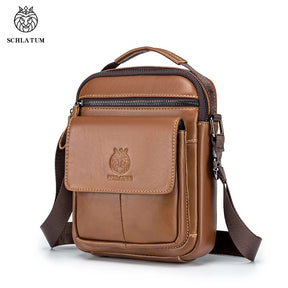 Bolsa de Ombro em Couro Genuíno para Homens SCHLATUM