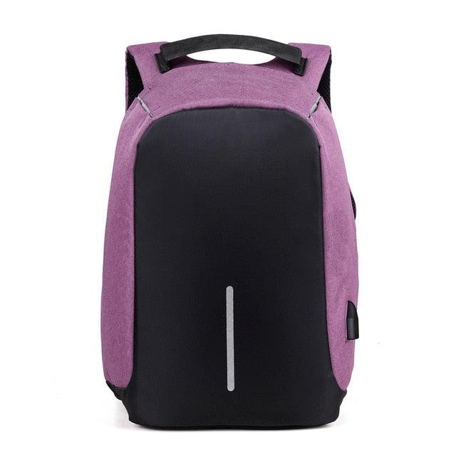 Mochila Antifurto Espaçosa Antifurto com Porta USB