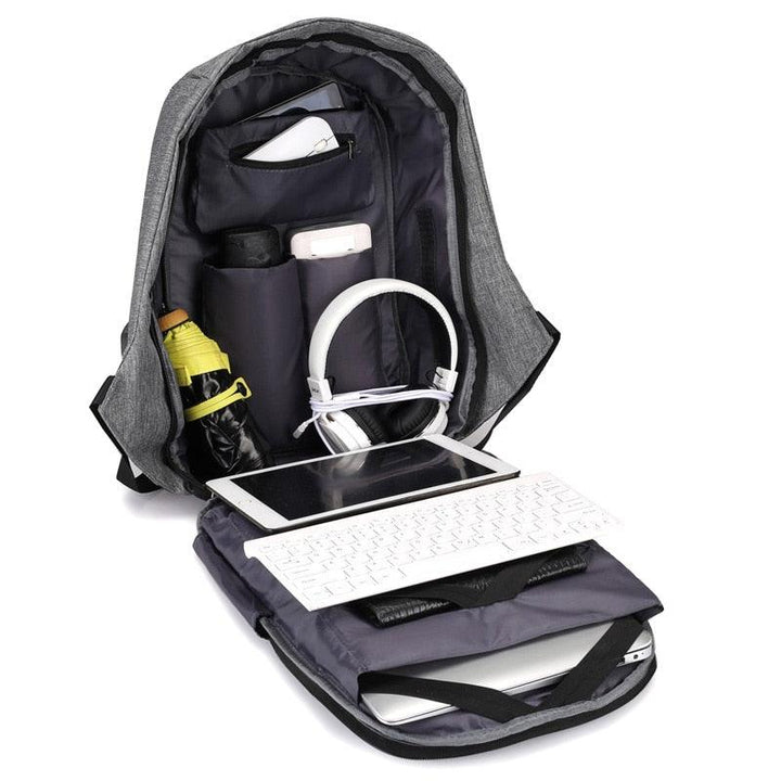 Mochila Antifurto Espaçosa Antifurto com Porta USB