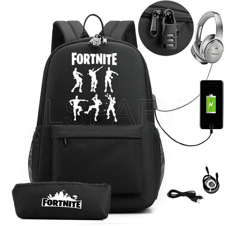 Mochila Infantil Senha Fortnite Dancinhas + Estojo de BRINDE
