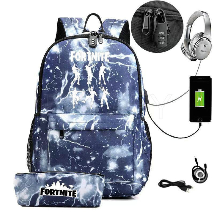 Mochila Infantil Senha Fortnite Dancinhas + Estojo de BRINDE