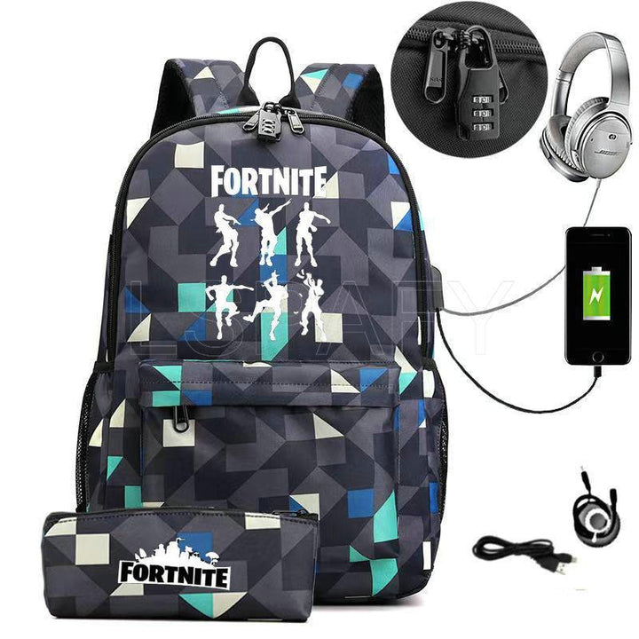 Mochila Infantil Senha Fortnite Dancinhas + Estojo de BRINDE