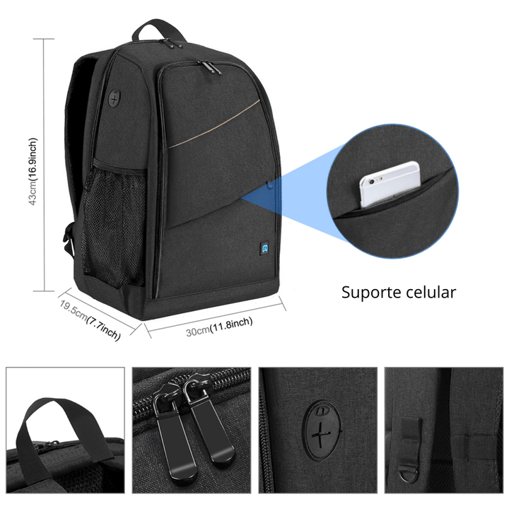 PhotoBag Mochila para Fotógrafo Repartições Customizáveis