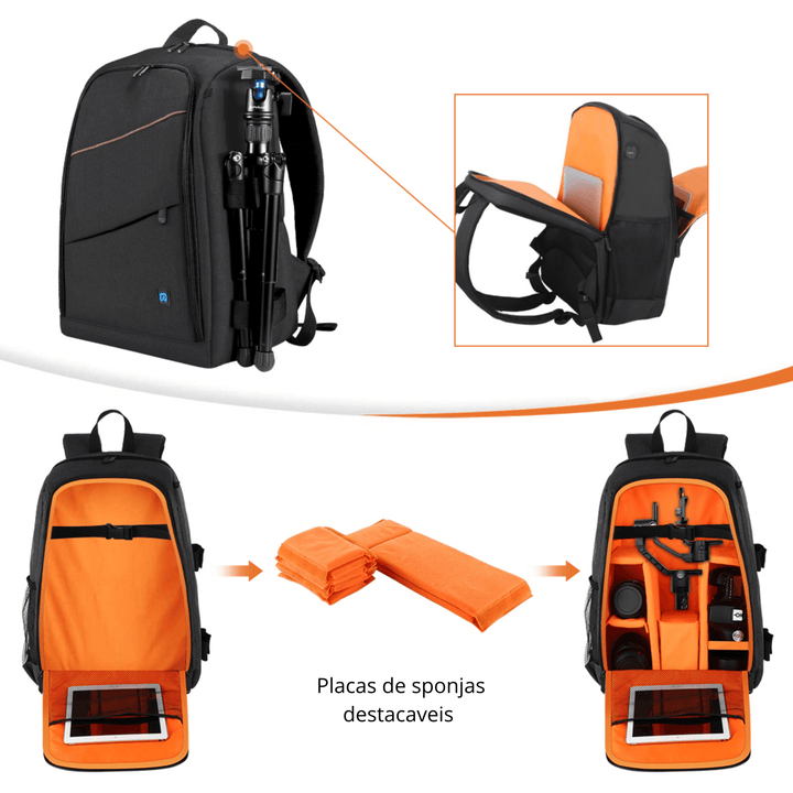 PhotoBag Mochila para Fotógrafo Repartições Customizáveis